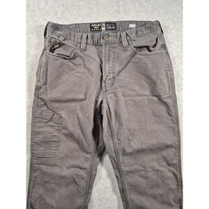 Ariat Rebar M4 Pants Mens 32x34 (32x31) Grey Relaxed Straight Double Front